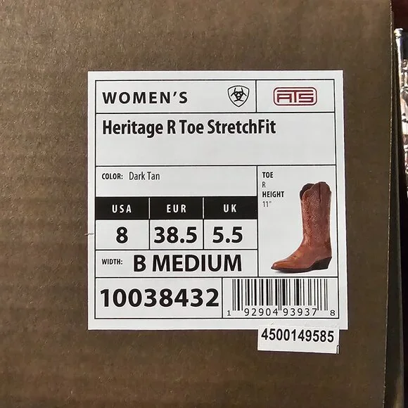 Ariat Women's Heritage R Toe StretchFit Western Boot